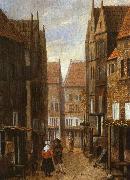 Jacobus Vrel Street Scene with Couple in Conversation oil painting picture wholesale